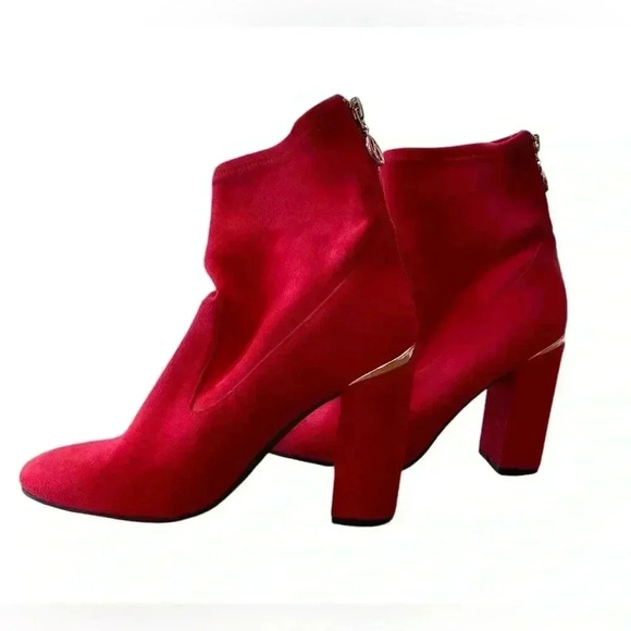 NWOT, The WISHBONE Collection, Red 4-Inch Heel Ankle Boots, Size 8M 👢 - Picture 4 of 12
